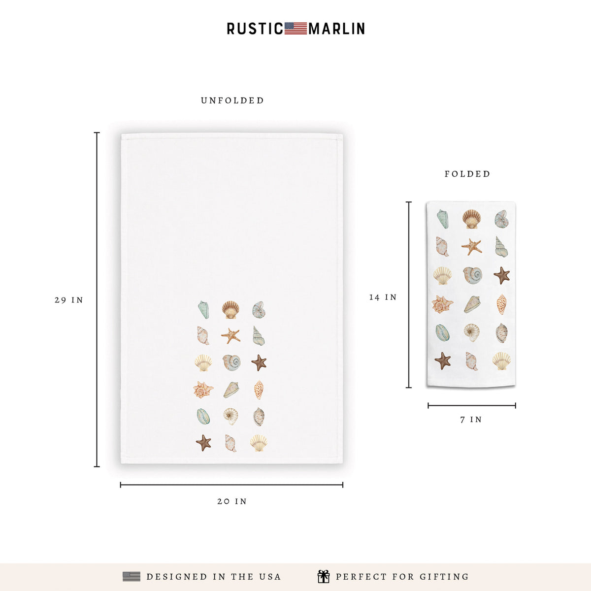 Shell Icons Tea Towel