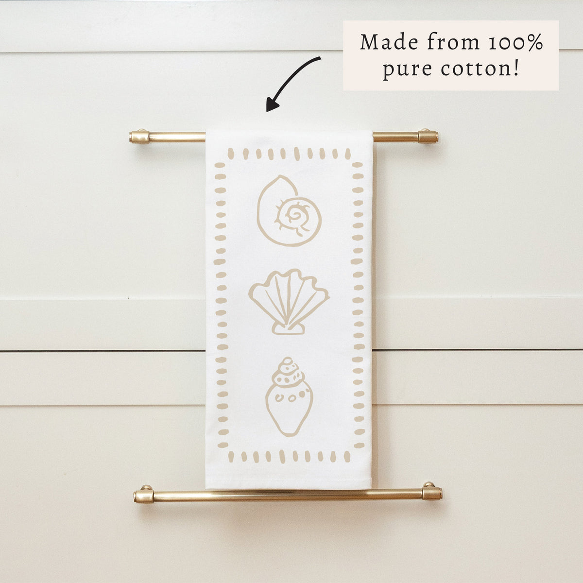 Neutral Shells Tea Towel