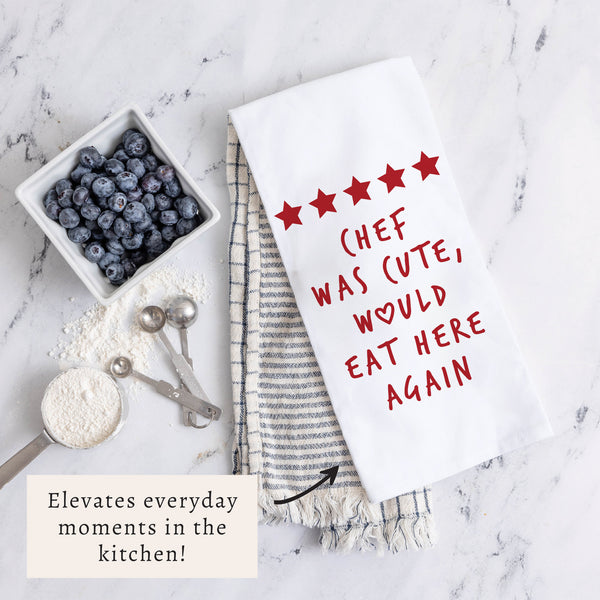 Chef Was Cute Tea Towel