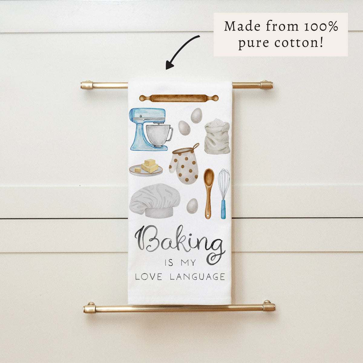 Baking Is My Love Language Tea Towel