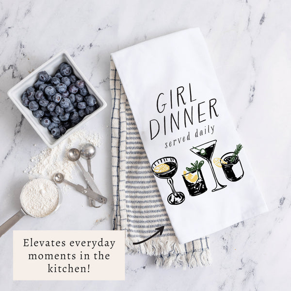 Girl Dinner Tea Towel