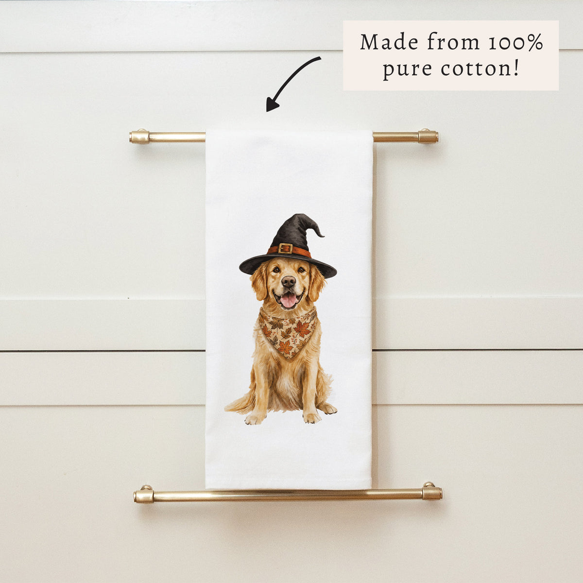 Fall Dog Tea Towel
