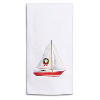 Sailboat Wreath Tea Towel