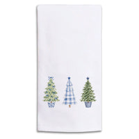 Coastal Cottage Christmas Trees Tea Towel