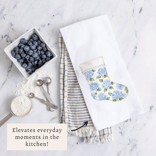 Hydrangea Stocking Tea Towel