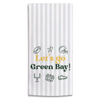 Let’s Go Green Bay Icons Tea Towel