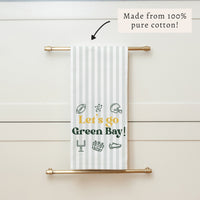 Let’s Go Green Bay Icons Tea Towel