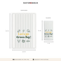 Let’s Go Green Bay Icons Tea Towel