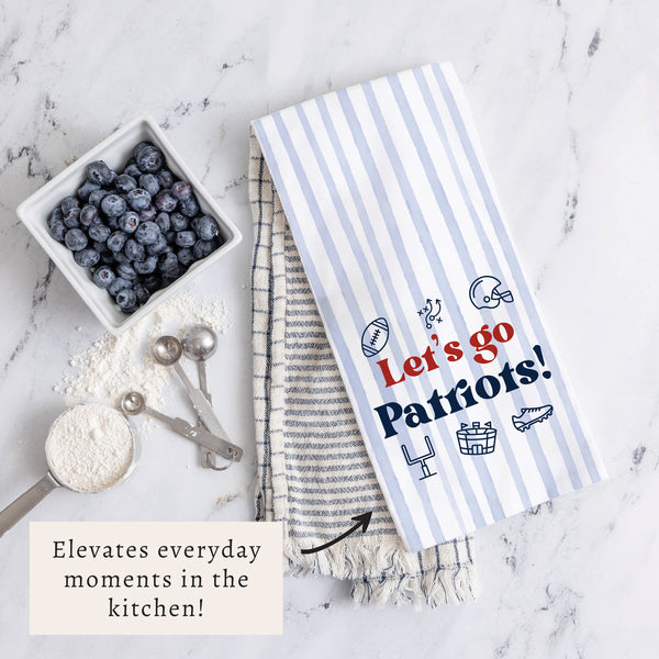Let’s Go Patriots Icons Tea Towel