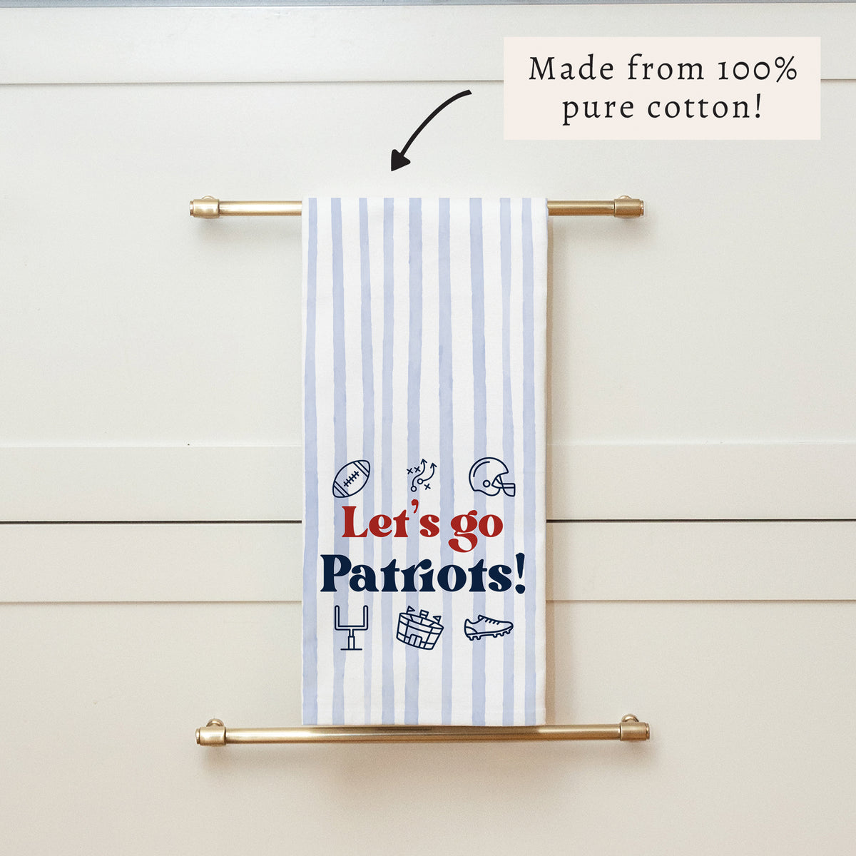 Let’S Go Patriots Icons Tea Towel