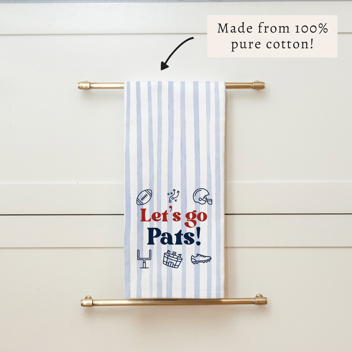 Let’s Go Pats Icons Tea Towel