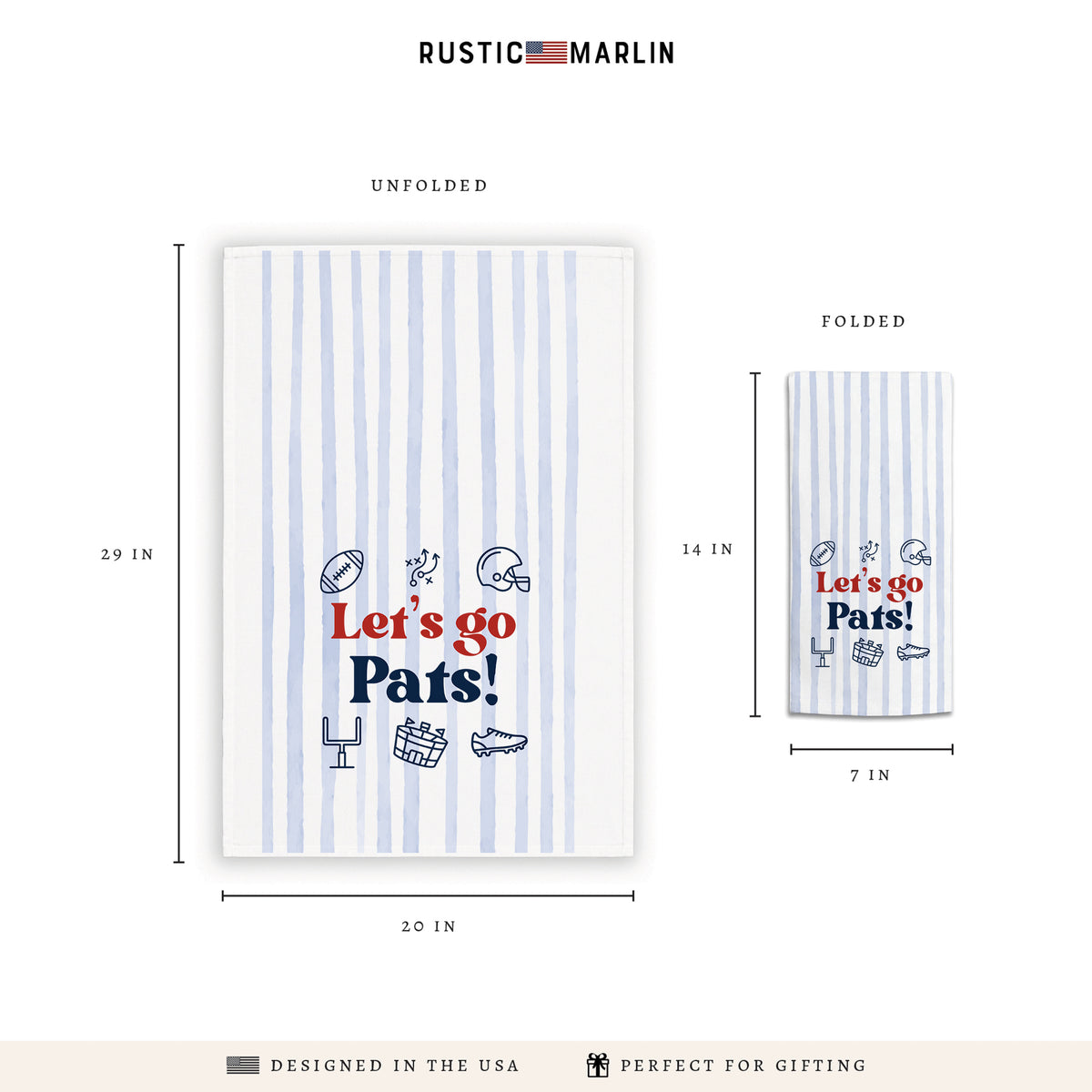 Let’s Go Pats Icons Tea Towel