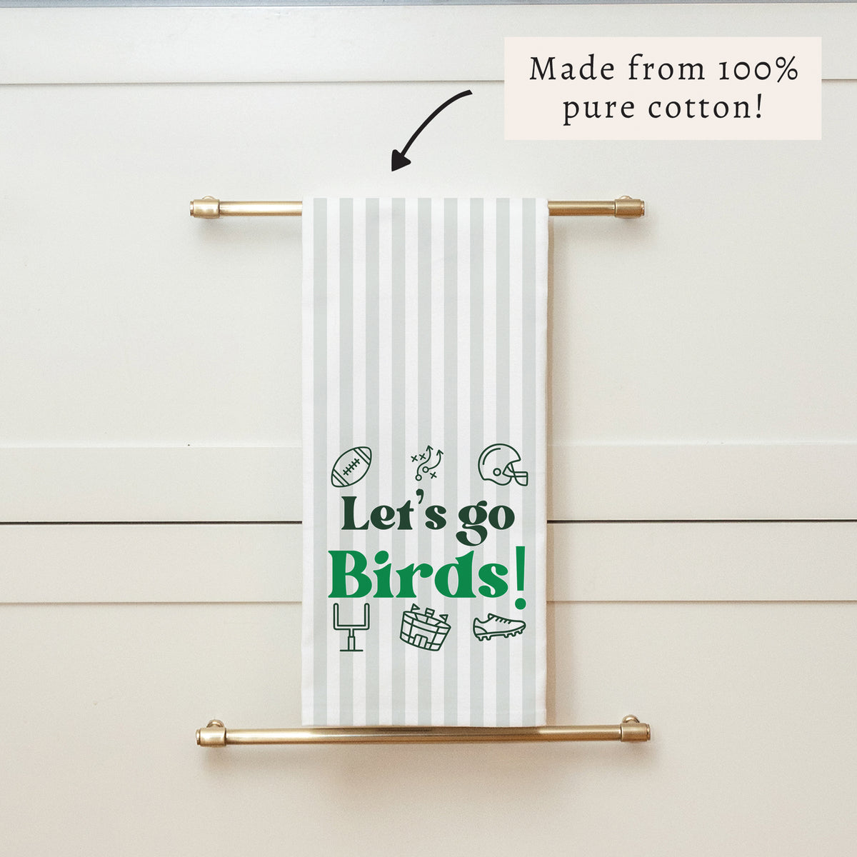 Let’s Go Birds Icons Tea Towel
