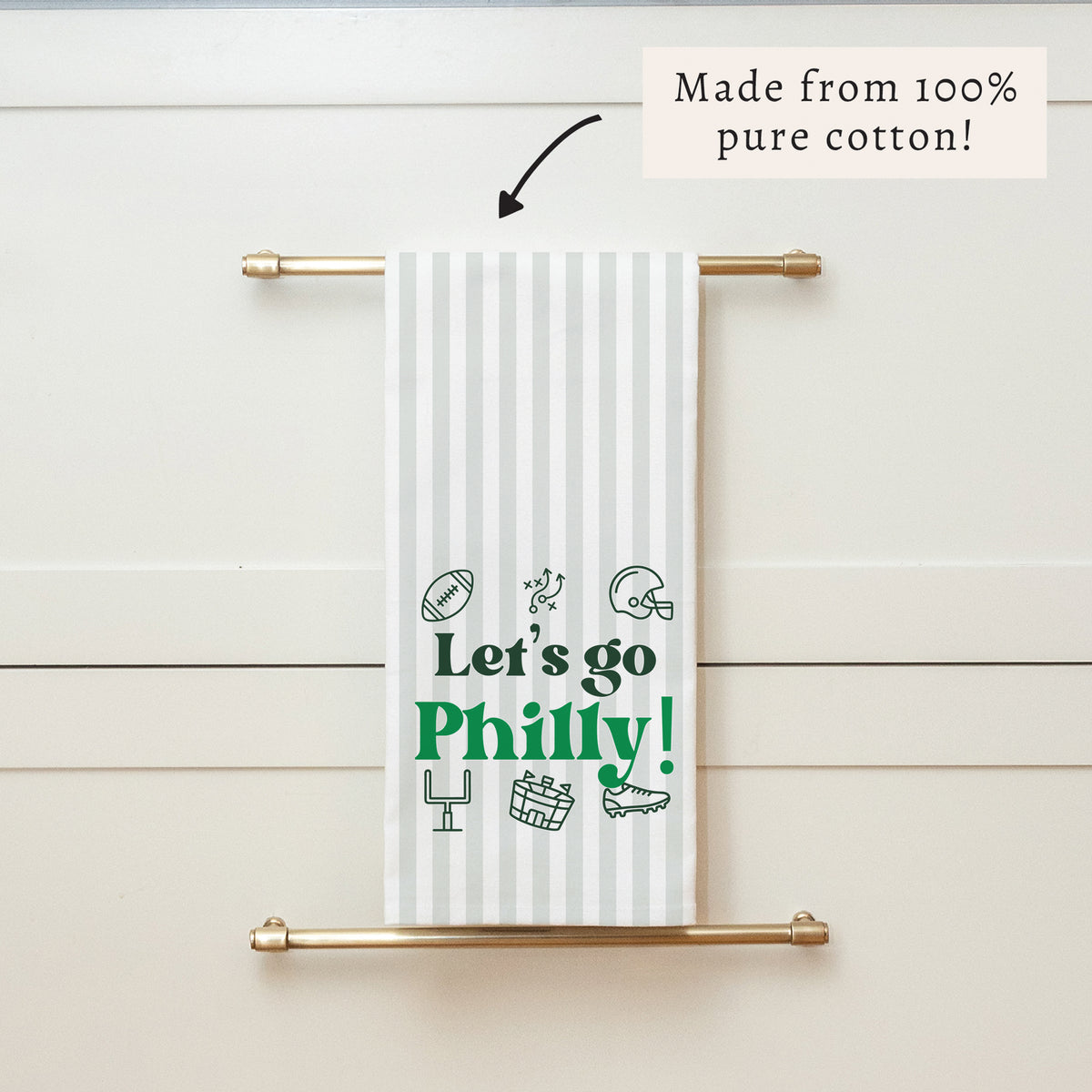 Let’s Go Philly Icons Tea Towel