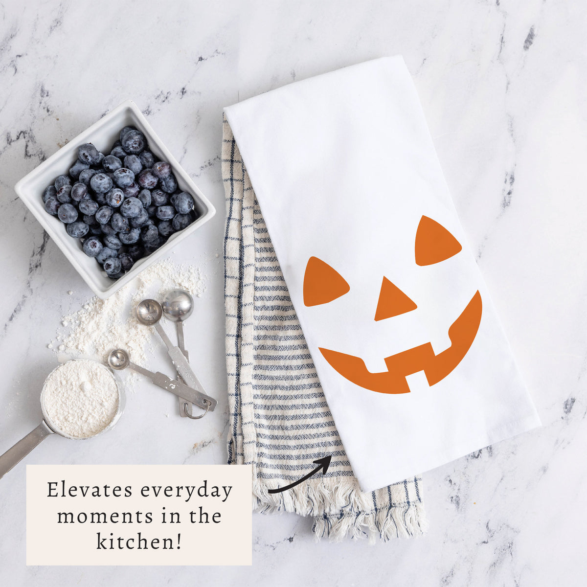 Jack-O-Lantern Face Tea Towel
