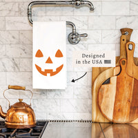 Jack-O-Lantern Face Tea Towel