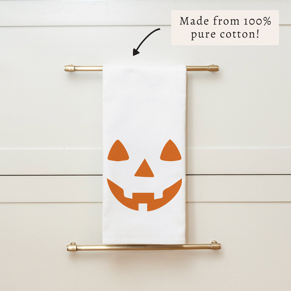 Jack-O-Lantern Face Tea Towel