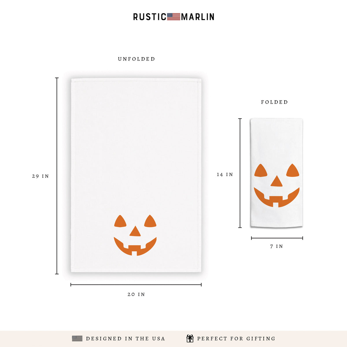 Jack-O-Lantern Face Tea Towel