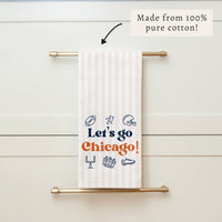 Let’s Go Chicago Icons Tea Towel