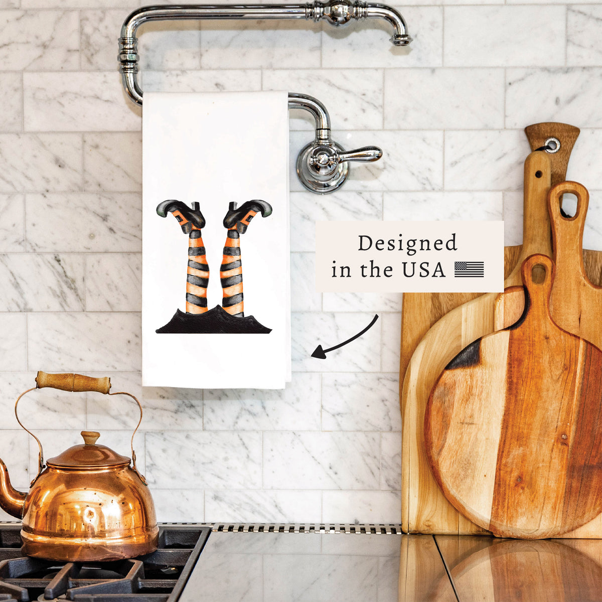 Witch's Stockings Tea Towel