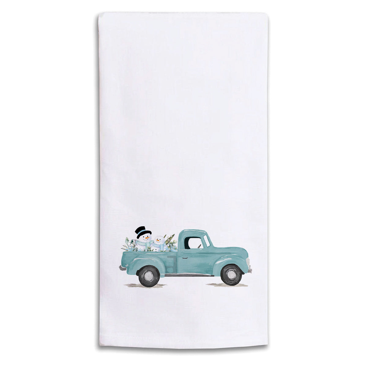Snowmen Truck Tea Towel