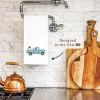 Snowmen Truck Tea Towel