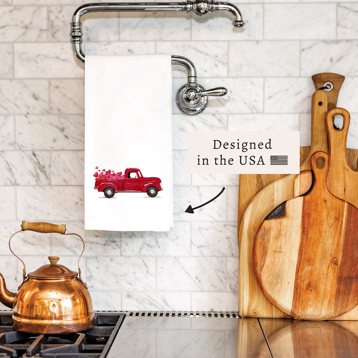 Heart Truck Tea Towel