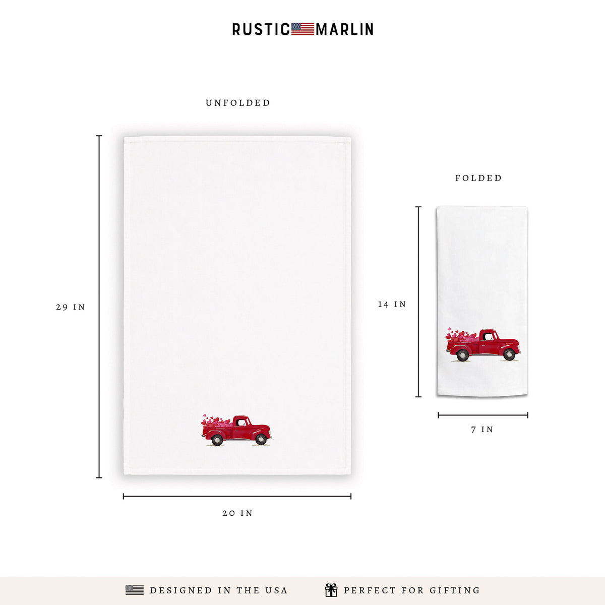 Heart Truck Tea Towel