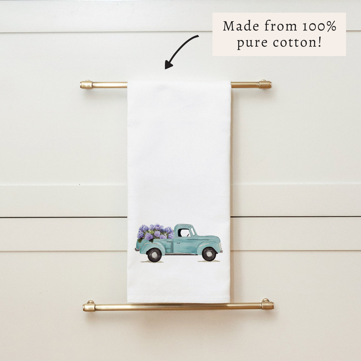 Hydrangea Truck Tea Towel