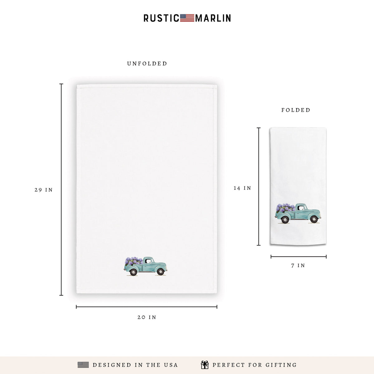 Hydrangea Truck Tea Towel