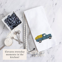 Sunflower Truck Tea Towel