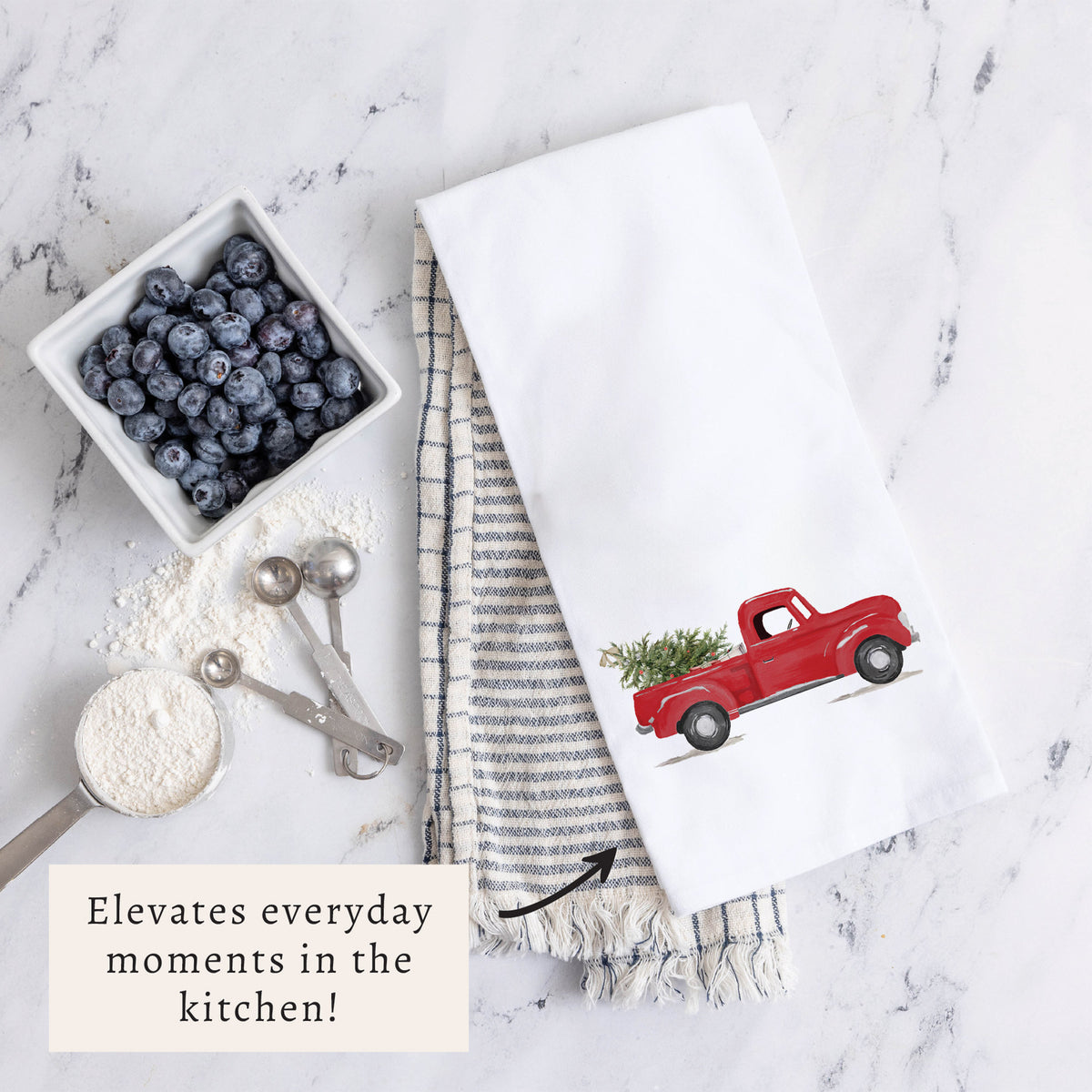 Christmas Tree Truck Tea Towel