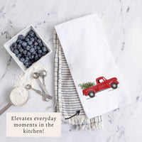 Christmas Tree Truck Tea Towel