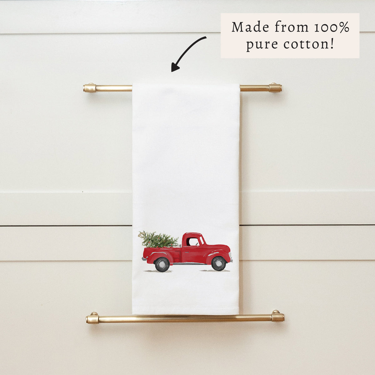 Christmas Tree Truck Tea Towel