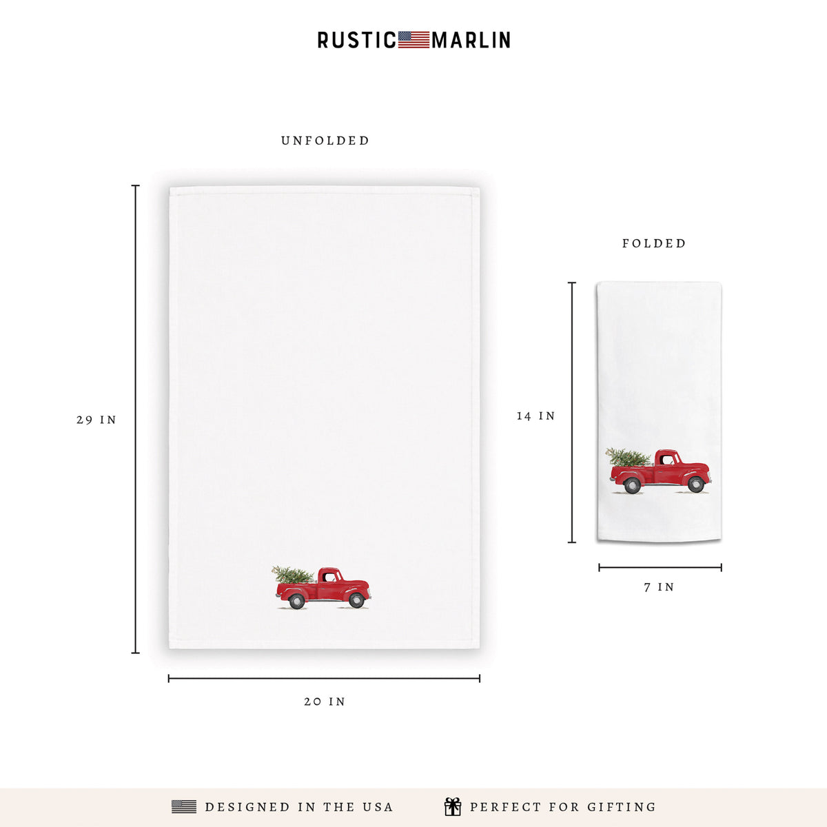 Christmas Tree Truck Tea Towel