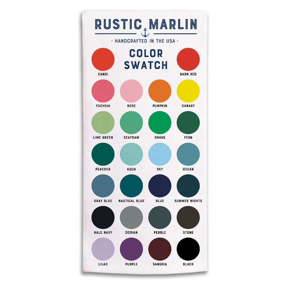 Rustic Marlin Color Pallet Tea Towel