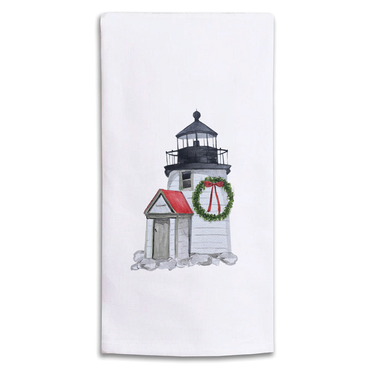 Nantucket Lighthouse Holiday Tea Towel