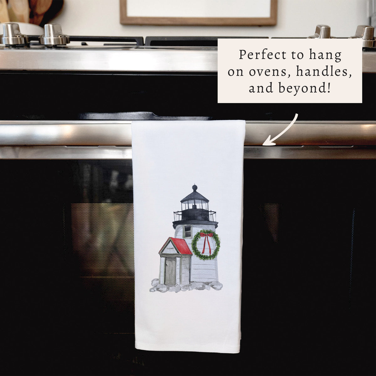 Nantucket Lighthouse Holiday Tea Towel