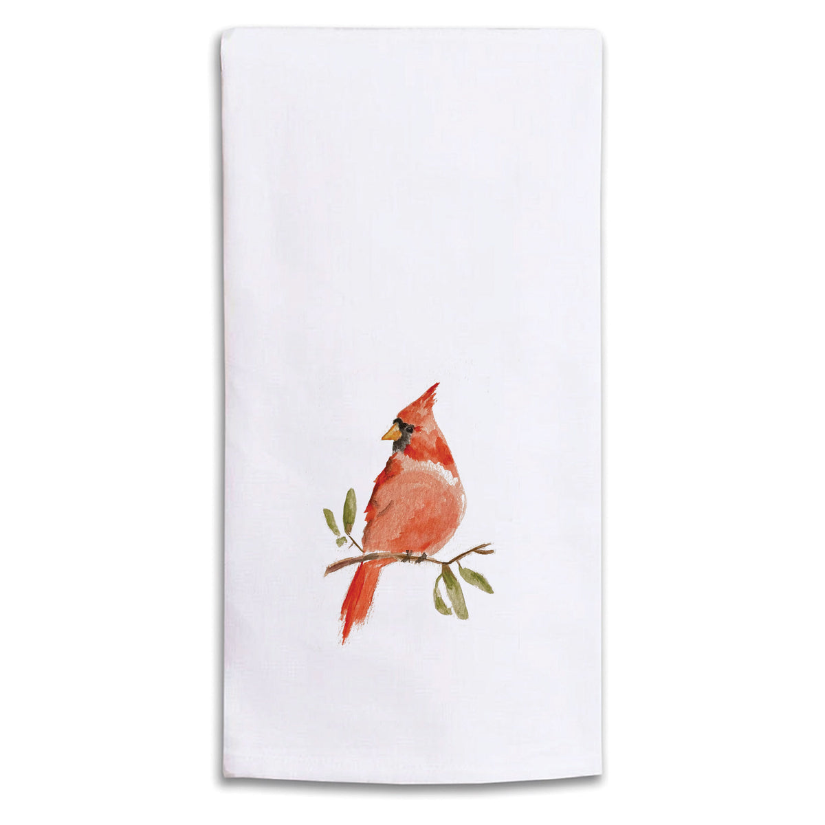 Watercolor Cardinal Tea Towel