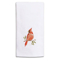 Watercolor Cardinal Tea Towel