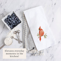 Watercolor Cardinal Tea Towel