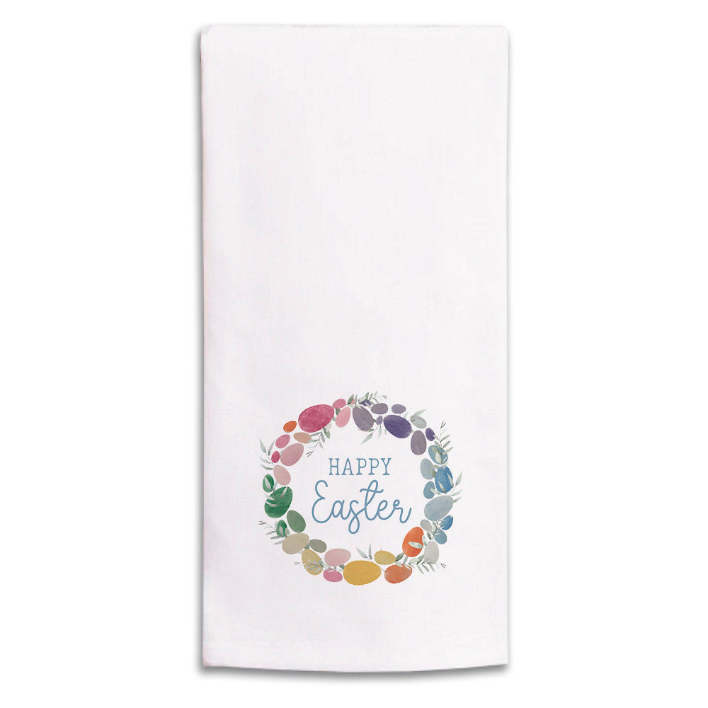 Easter Egg Wreath Tea Towel