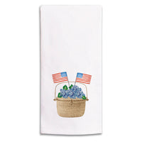 Hydrangea Flag Basket Tea Towel