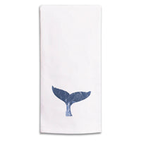 Indigo Whale Tail Tea Towel