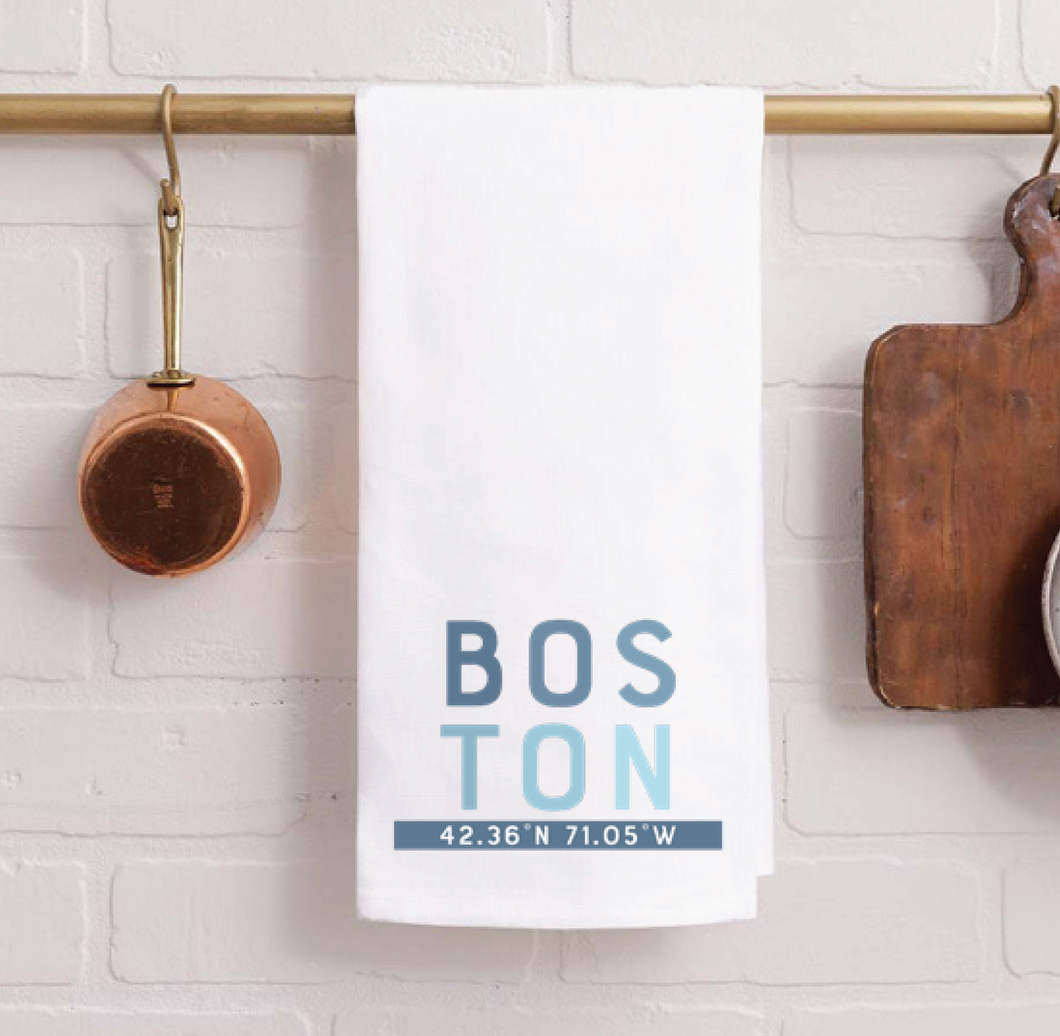 Boston Coordinates Tea Towel