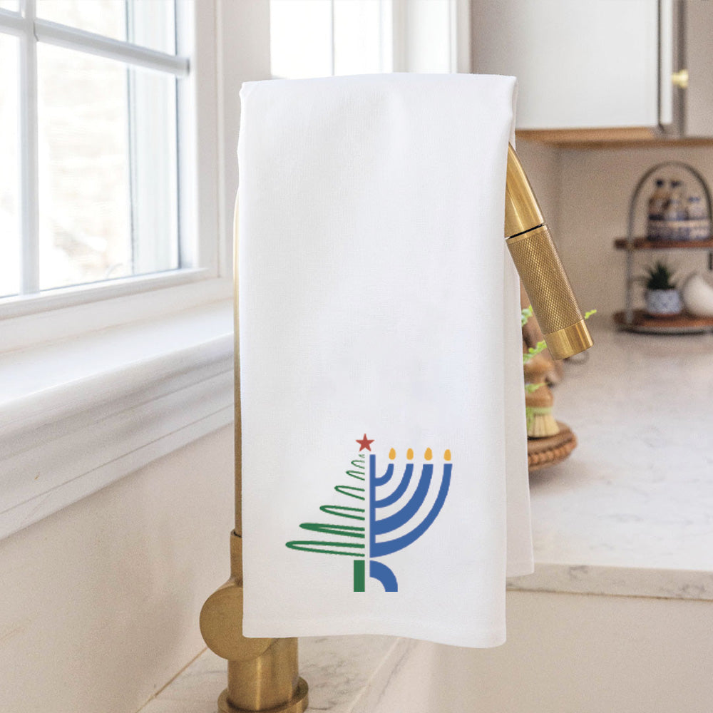 Christmas Hanukkah Tea Towel