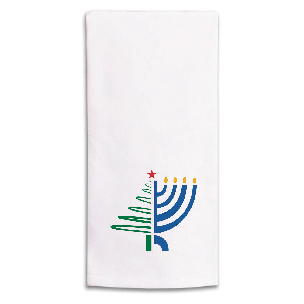 Christmas Hanukkah Tea Towel