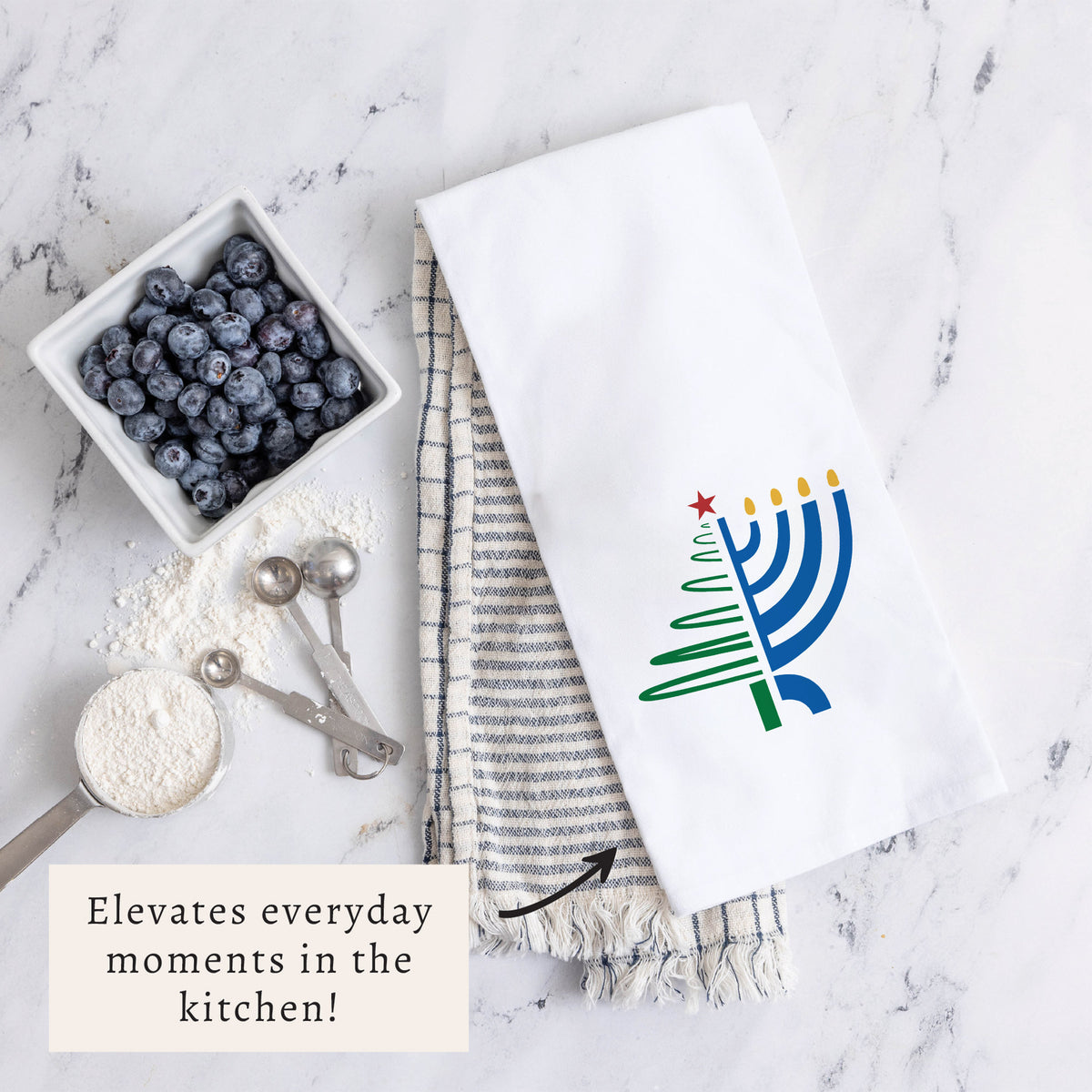 Christmas Hanukkah Tea Towel