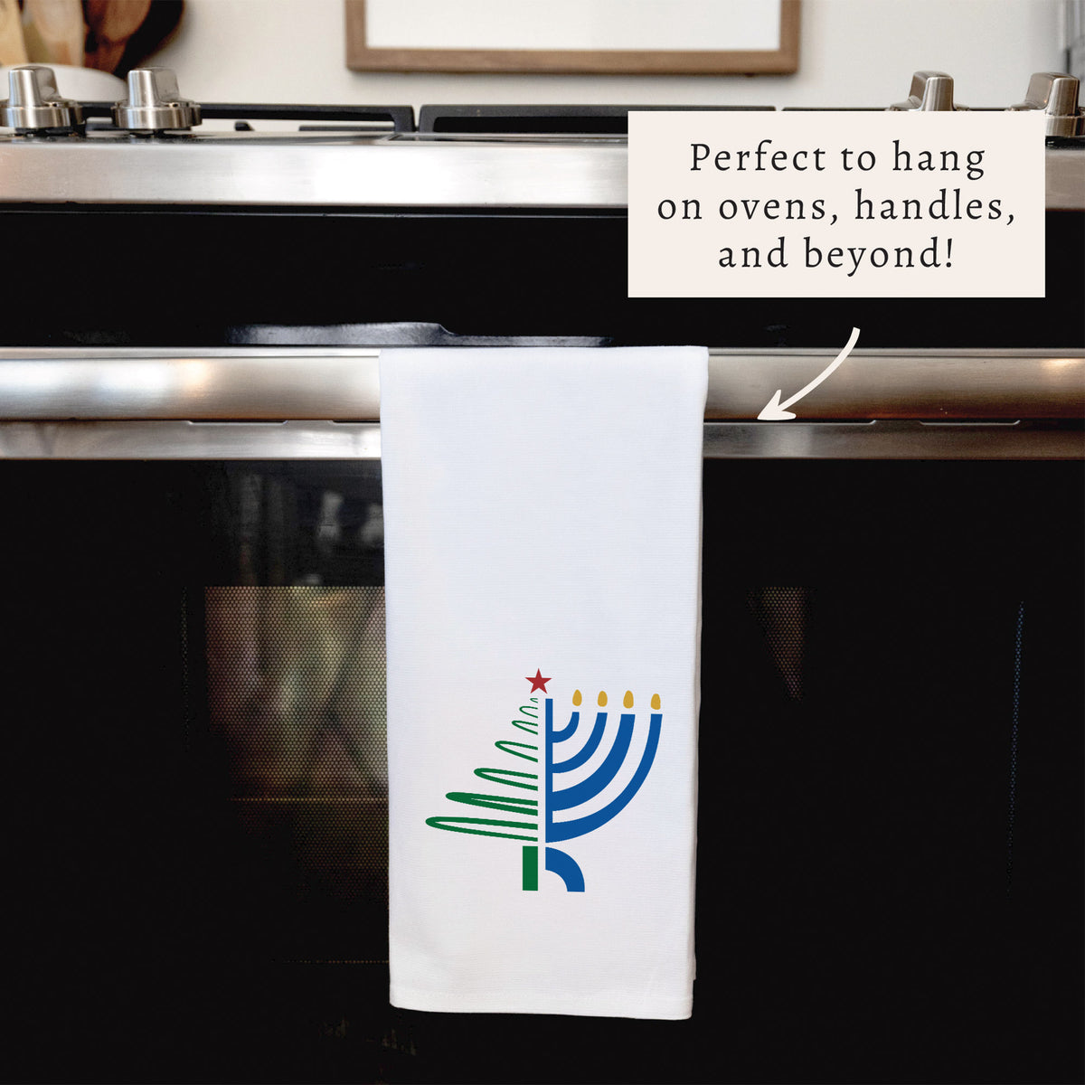 Christmas Hanukkah Tea Towel