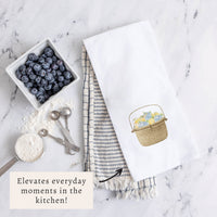 Hydrangea Lemon Basket Tea Towel
